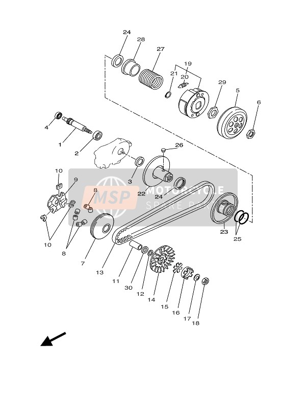 9341006X0100, Sprengring, Yamaha, 1